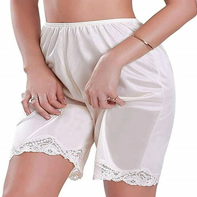 Shorts de Pyjama Mi-Longs pour Femmes Été Décontractés Doux Slips Soie Glacée Bas de Nuit