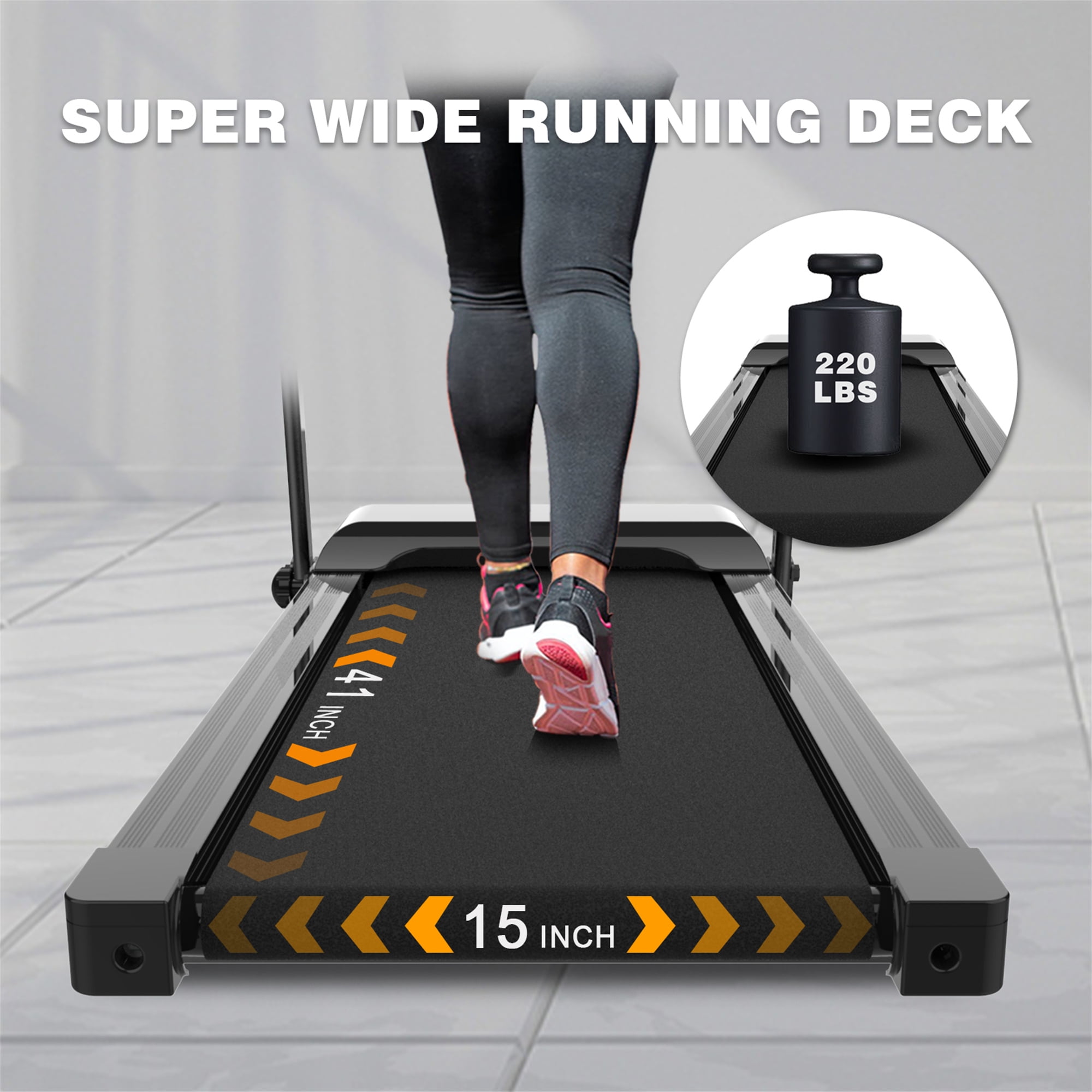 Aukfa Electric Running Exercise Treadmill, Black, 245 lb