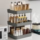 thumbnail image 5 of Organizador de tazas de 3 niveles | Estante de plástico para tazas de café y té | Blanco o gris | Bandeja de drenaje desmontable | Estante de exhibición para mesa de cocina y comedor, 5 of 6