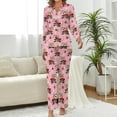 thumbnail image 2 of Top-kevin Women Long Sleeve Pajama Set Comfy Pjs Sets Christmas Funny Raccoons 2 Piece Lounge Set, 2 of 12