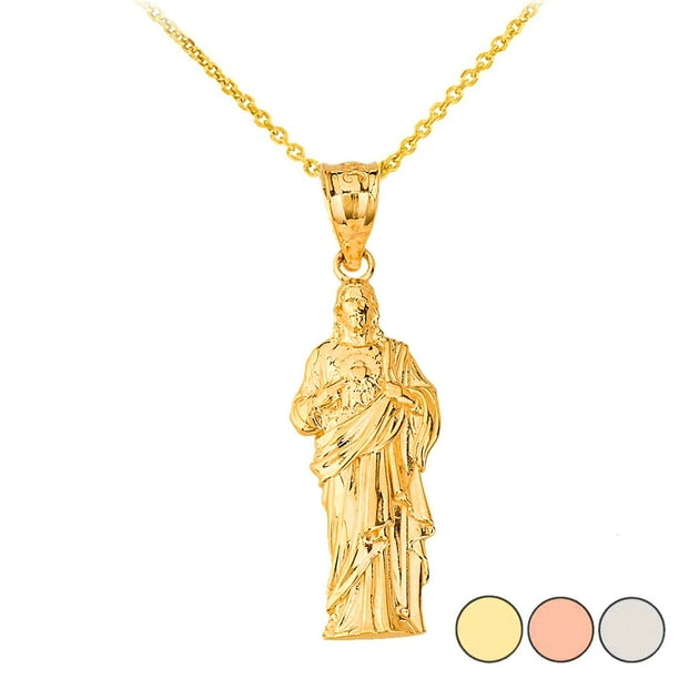 JESUS CHRIST FULL BODY PENDANT NECKLACE IN GOLD (YELLOW/ ROSE/WHITE