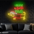 thumbnail image 3 of C-CRAFT I Believe In Santa Paws Neon Led Light for Christmas Dachshund Dog Clinic Wall Art Decor, 3 of 5