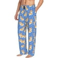 thumbnail image 3 of Kdxio Kawaii Corgi Print Men's Sleep Pajama Pant Lounge Pants with Pockets, 3 of 8
