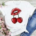 thumbnail image 1 of Cherry New Women'S Printed T-shirt, Short Sleeves, Four Seasons Can Be Worn for Outdoor, Home, Sports Top Gift, 1 of 6