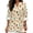 Aztec Tribal Geometric, variant on Faux Linen Shirts Women's V-Neck Blouses Retro Flower Bamboo Print Breathable Roll Up Sleeve Shirts Summer Beach Top 3/4 Sleeve Vacation Outfits, 2XL