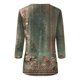 thumbnail image 4 of camisas de manga 3/4 para mujer camisetas gráficas con estampado lindo blusas casuales tallas grandes tops básicos jersey verde / 3xl, 4 of 7