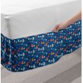 thumbnail image 2 of Mushroom Bed Skirt, Forest Fly Agaric Fungus Healthy Food Organic Children Cook Pattern, Elastic Bedskirt Dust Ruffle Wrap Around for Bedding Decor, 4 Sizes, Salmon and Violet Blue, by Ambesonne, 2 of 2