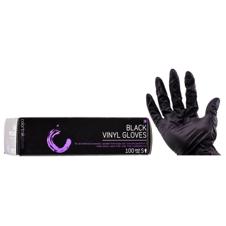 Colortrak Gloves Black Vinyl Gloves ( 100 Pack Small)