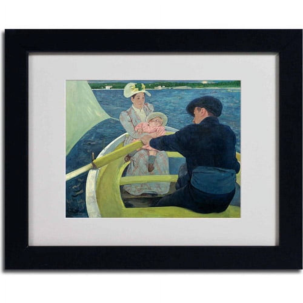 Trademark Fine Art "The Boating Party 1893-94" Canvas Art by Mary Cassatt, Black Frame