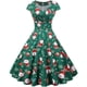 thumbnail image 1 of Vestido de Navidad para mujer, estilo vintage, manga corta, estilo años 50, estilo retro, para cóctel, escote en V, falda plisada, vestido de fiesta, elegante, estilo festivo, estilo, 1 of 4