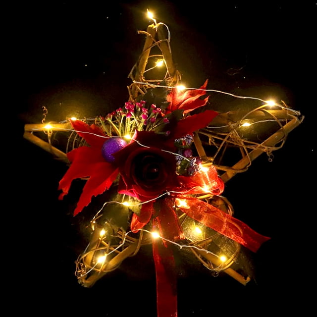 Halloween Hanging Ornament LED Light up Star Shape Wooden Ornament Hanging Decor