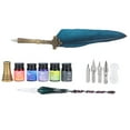 thumbnail image 3 of Calligraphy Pen Set Glass Ink Feather Fountain Pen with Replaceable Nib Writing Gift Box KitSP118033 Navy, 3 of 14