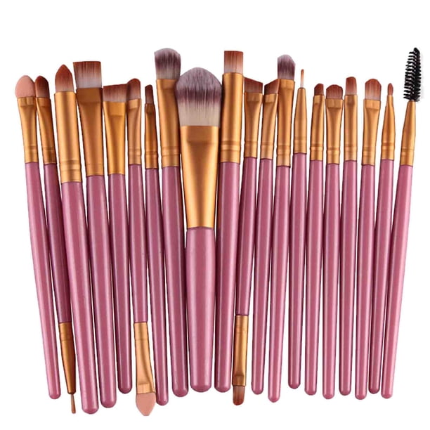 Pinceles de maquillaje, Kit de maquillaje Veinte pinceles de maquillaje-border Juego de herramientas de belleza Pincel para sombra de ojos Bola de succión