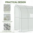 thumbnail image 4 of Lean-to Green House, Walk-in Green House, Plant Nursery with 2 Roll-up Doors and Windows, Hot House Portable for Plants Outdoor, 6.6x3.27x7ft (White), 4 of 7