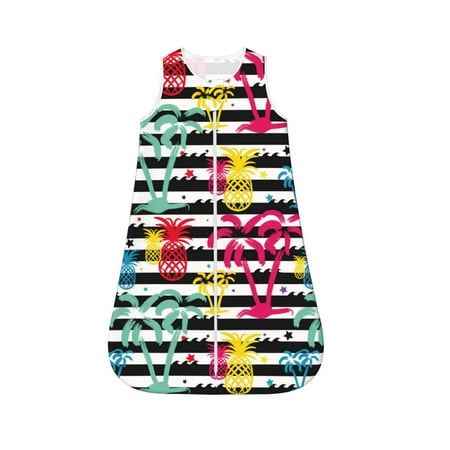 

Honeii Trendy Colorful Pineapples Print Unisex Babies Sleepbag Wearable Blanket Baby Sleeveless Sleeping Bag-Large