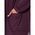 thumbnail image 4 of Wright's Women's Plus Size Long Sleeve Open Front Pocket Jersey Duster Cardigan, 1X-5X, 4 of 7