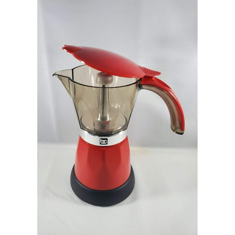 Red Portable Electric Espresso Maker 3 or 6 Cups/Cafetera Roja Portable  Electric