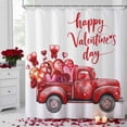 thumbnail image 2 of Valentine's Day Shower Curtain Red Love Heart Truck Bathroom Curtains with Hooks, Waterproof Fabric Rose Balloon Bow Tie Bath Shower Curtains Set for Bathroom Bathtubs Valentines Decor 72x72 Inch, 2 of 9
