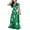 Green, variant on Viikei Plus Size Short Sleeve Dress for WomenV-Neck Bohemian Belt Split Long Dresses