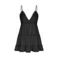 thumbnail image 6 of BLVB Sundresses for Women Summer V-Neck Spaghetti Strap Backless Lace Mini Skater Dress Beach Vacation Dress, 6 of 7