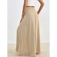thumbnail image 2 of Khaki Solid High Waist Flowing Maxi Skirt, 2 of 6