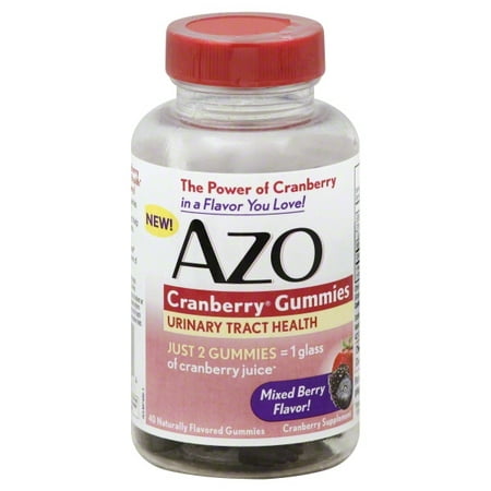 AZO Cranberry Gummies Urinary Tract Health Mixed Berry - 40 (Best Tea For Urinary Health)