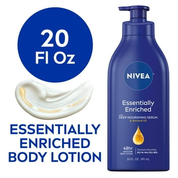 NIVEA Essentially Enriched Body Lotion for Dry Skin, 20 Fl Oz Pump Bottle