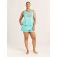 thumbnail image 2 of Joyspun Women's Printed Tank Top and Shorts Pajama Set, 2-Piece, Sizes XS-3X, 2 of 7