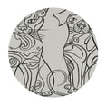 thumbnail image 4 of PIKWEEK Washable for Home Kitchen Outdoor Decoration Line Art, Dog & Cat Minimalist Pet Animal Decor Round Tablecloth White, 4 of 8