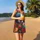 thumbnail image 3 of Fotbe Cute Colorful Flower French Bulldog Vestido de Verano sin Mangas para Mujer – Vestido Midi Línea A, Estilo Camiseta Floral, Vestido Playero Casual y Fluido, 3 of 7