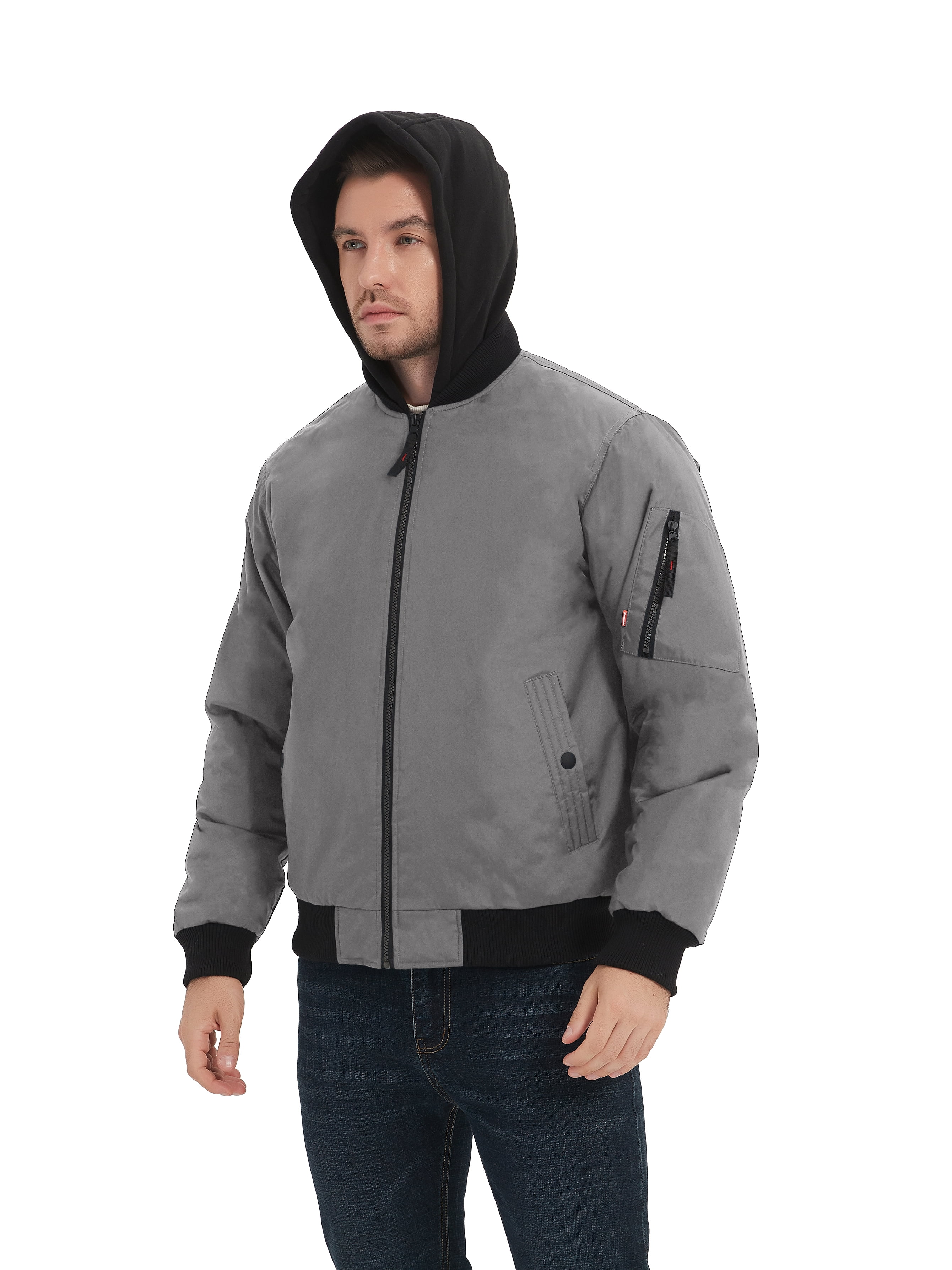 Hawke & Co Mens Stanton Hooded Bomber, Sizes S-2XL