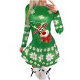 thumbnail image 2 of Robe à Manches Longues Imprimé Père Noël Mode Femmes, 2 of 5