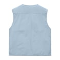 thumbnail image 6 of FRSASU Men's Casual Lightweight Outdoor Fishing Work Safari Travel Photo Cargo Vest Jacket Multi Pockets Light Blue, 6 of 9