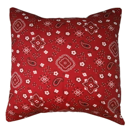 

Cotton Bandanna Print Floral Decorative Throw Pillow/Sham Cushion Cover Red