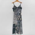 thumbnail image 5 of Denim Patchwork Sleeveless Dress Loose Women's Dress Dresses Luxury Evening Dresses, 5 of 9