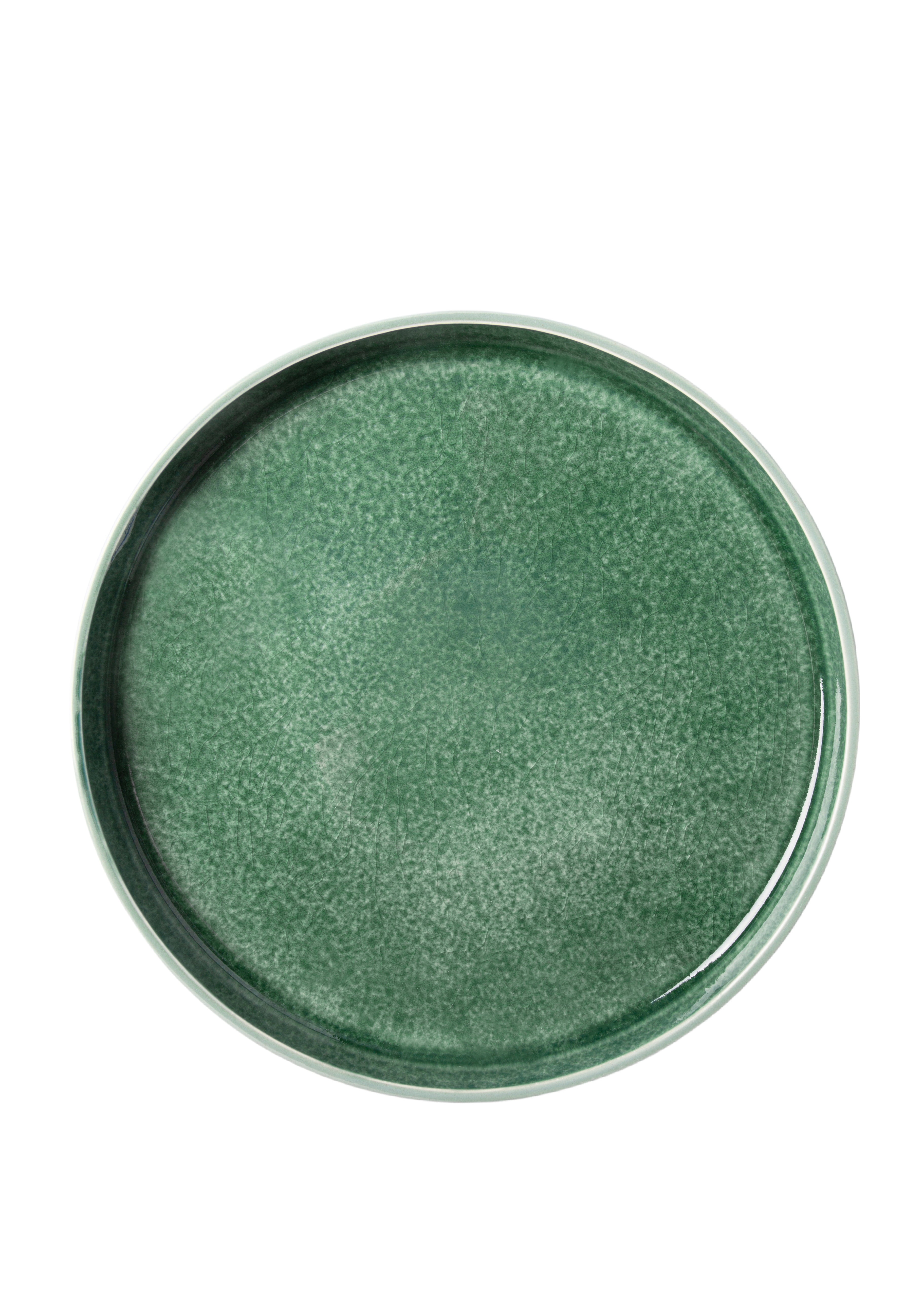 (2 pack) Better Homes & Gardens-Parker Green Stoneware Stackable Salad Plate