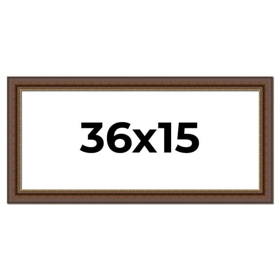 36x15 Copper and Brown Real Wood Picture Frame Width 2 inches | Interior Frame Depth 0.5 inches |