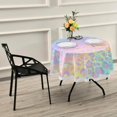thumbnail image 7 of SKYSONIC 60" Leopard Glitter Round Table Cloth Rainbow Animal Skin Polyester Tablecloth Washable Tablecover for Party Dinner Home Decor, 7 of 7