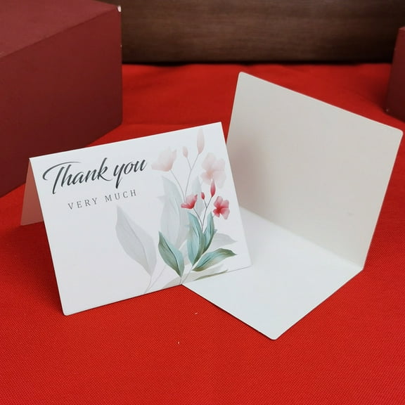 Elegant Thank You Cards – Floral Design with "Thank You Very Much" Message – Blank Inside for Personalization – Perfect for Anyone