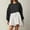 Black, variant on ZHOGXU Women's Oversized Sweatshirt Dress Long Sleeve Round Neck Color Block Fashion Comfortable Mini Dresses For Casual Daily Wear,Black,L