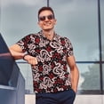 thumbnail image 3 of Kdxio Snake And Rose Print Men's Short Sleeve Polo Shirt,Midweight Men's Shirt, 3 of 6