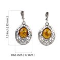 thumbnail image 3 of Sterling Silver and Baltic Amber Post Back Honey  Earrings "Giana", 3 of 6
