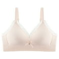 thumbnail image 2 of dazeni 14-18 Years Teen Girls Training Bra Wire Free Adjustable Straps Breathable Bras Lace Trim V Neck Padded Everday Bralettes, 2 of 5
