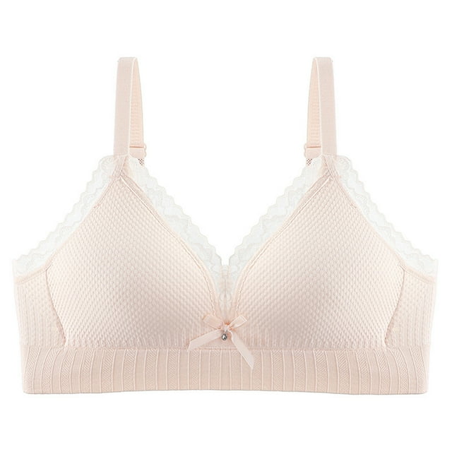 14-18Y Bras For Teens Solid Color Soft Comfortable Breathable Children Thin Style Student Bra Underwear Pink A