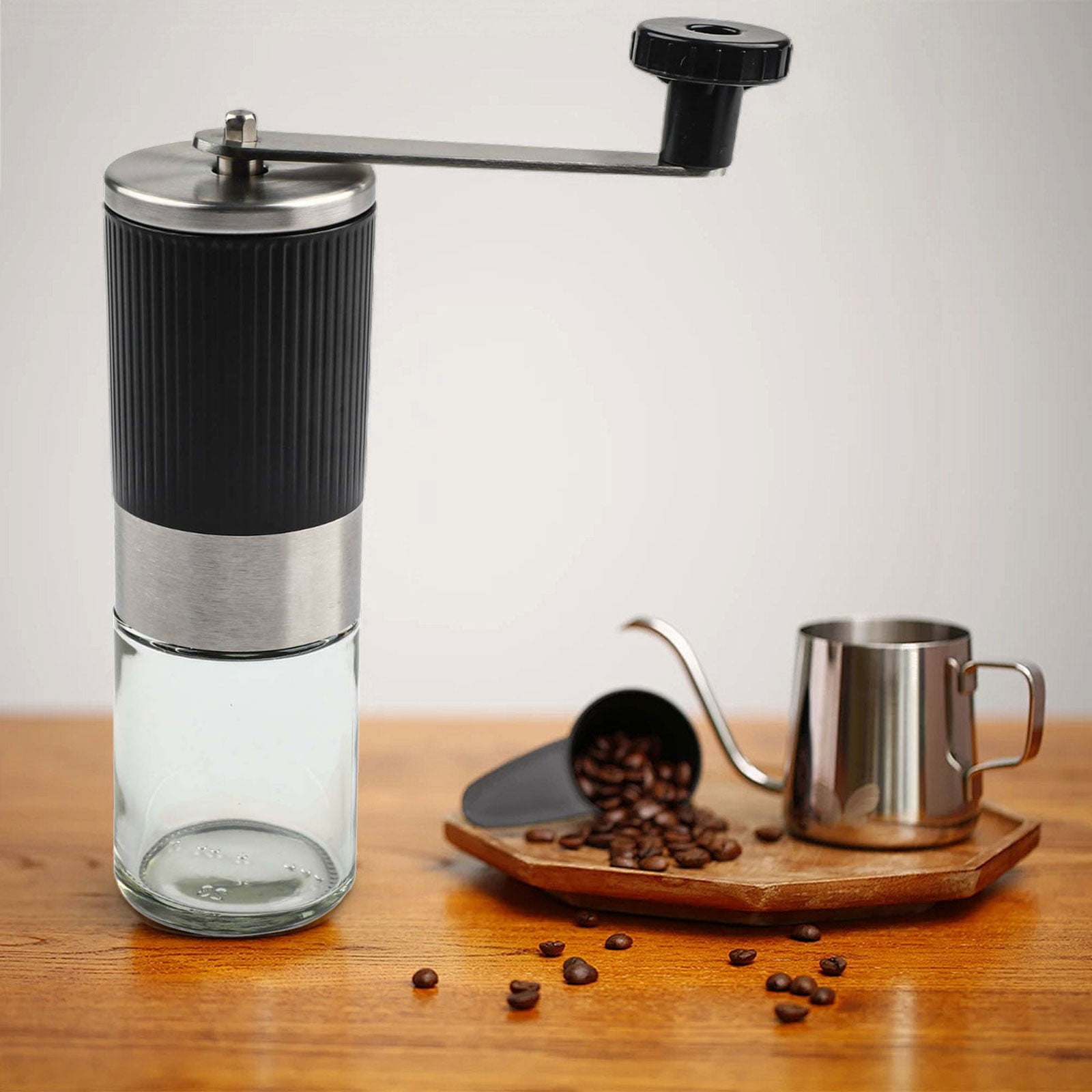 Stainless Steel Manual Coffee Grinder, Adjustable for Espresso,Drip Coffee