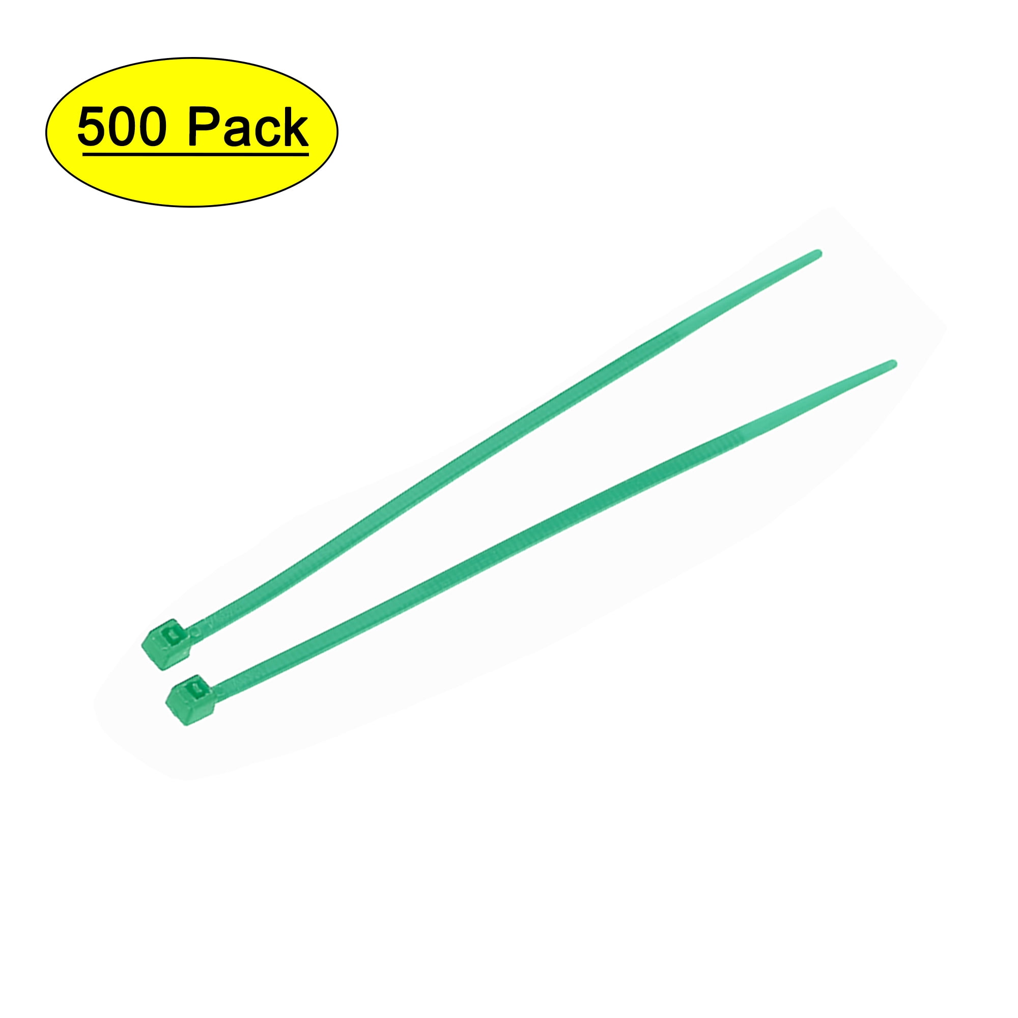 Uxcell 4-Inch 0.07-Inch Width Self-Locking Zip Ties Cable Ties Nylon Green 500 Pack