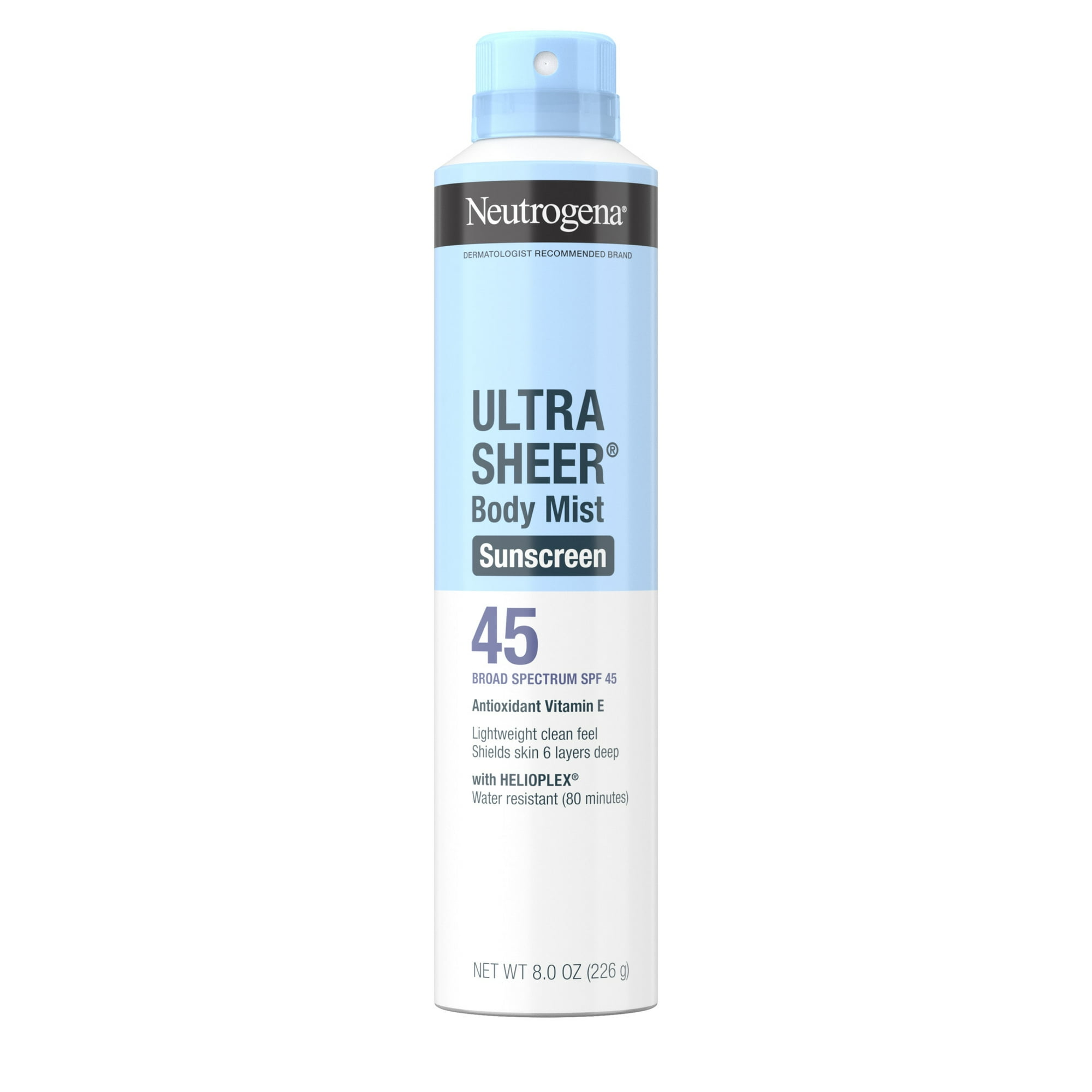 Neutrogena Ultra Sheer Sunscreen SPF 45 Body Sunscreen Spray, 8 oz Each
