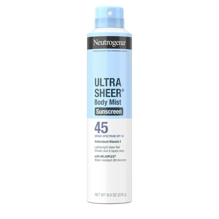 Neutrogena Ultra Sheer Sunscreen SPF 45 Body Sunscreen Spray, 8 oz Each