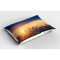 thumbnail image 2 of Ambesonne City Pillow Sham 2 Pack, Sunrise at Los Angeles, 30"x20", Navy Blue Apricot Ivory, 2 of 3