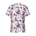 thumbnail image 5 of Vsdgher Violets Flowers Print Men's Dry Fit Mesh Athletic Shirts Moisture Wicking Tennis T-Shirt Tops, 5 of 9